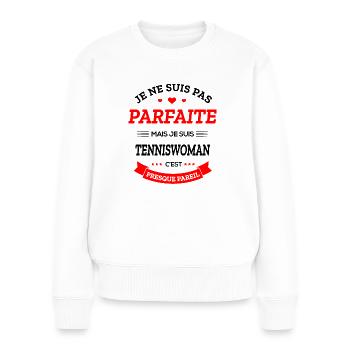TENNISWOMAN PARFAITE - Pull Premium bio Femme - blanc - Devant - Julia (174cm)