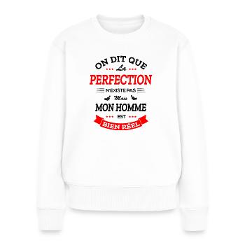 HOMME PARFAIT - Pull Premium bio Femme - blanc - Devant - Julia (174cm)