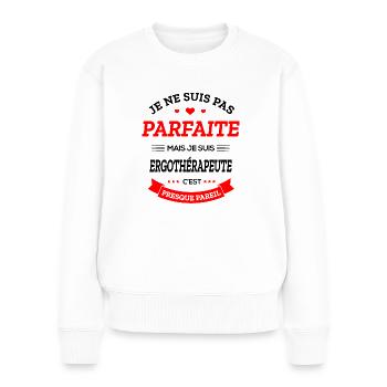 ERGOTHÉRAPEUTE PARFAITE - Pull Premium bio Femme - blanc - Devant - Julia (174cm)