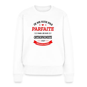 ORTHOPHONISTE PARFAITE - Pull Premium bio Femme - blanc - Devant - Julia (174cm)