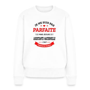 ASSISTANTE MATERNELLE PARFAITE - Pull Premium bio Femme - blanc - Devant - Julia (174cm)