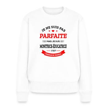 MONITRICE-ÉDUCATRICE PARFAITE - Pull Premium bio Femme - blanc - Devant - Julia (174cm)