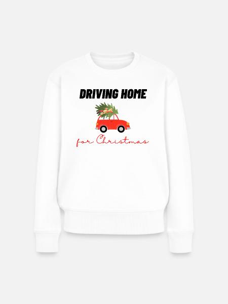 Driving home for christmas - Frauen Premium Bio Pullover - Weiß
