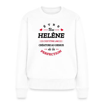 HELÈNE PARFAITE - NOM HELÈNE - Pull Premium bio Femme - blanc - Devant - Julia (174cm)