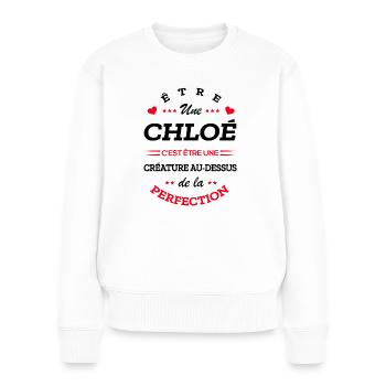 CHLOÉ PARFAITE - NOM CHLOÉ - Pull Premium bio Femme - blanc - Devant - Julia (174cm)