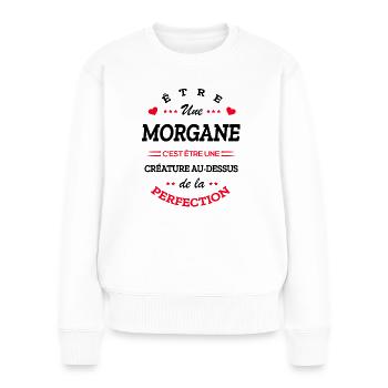 MORGAN PARFAITE - NOM MORGAN - Pull Premium bio Femme - blanc - Devant - Julia (174cm)