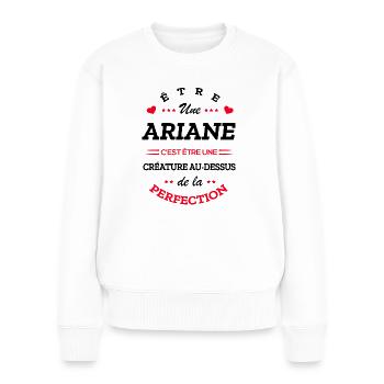 ARIANE PARFAITE - NOM ARIANE - Pull Premium bio Femme - blanc - Devant - Julia (174cm)