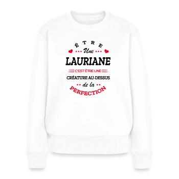 LAURIANE PARFAITE - NOM LAURIANE - Pull Premium bio Femme - blanc - Devant - Julia (174cm)