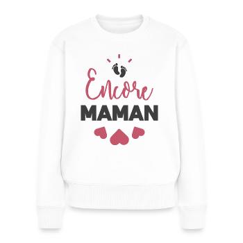 Encore maman - Pull Premium bio Femme - blanc - Devant - Julia (174cm)