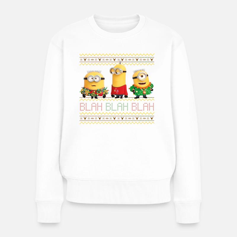 Minions Ugly X-mas Blah - Frauen Premium Bio Pullover - Weiß