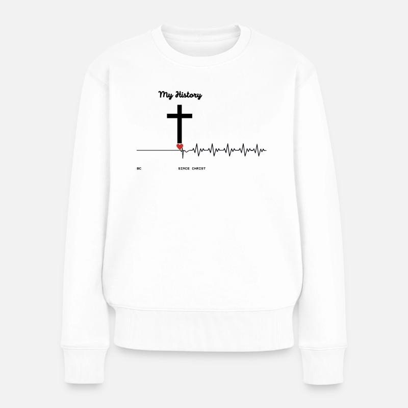 Das Kreuz - Frauen Premium Bio Pullover - Weiß