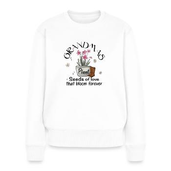 Oma Geschenkidee Garten Liebe - Frauen Premium Bio Pullover - Weiß - Vorne - Julia (174cm)