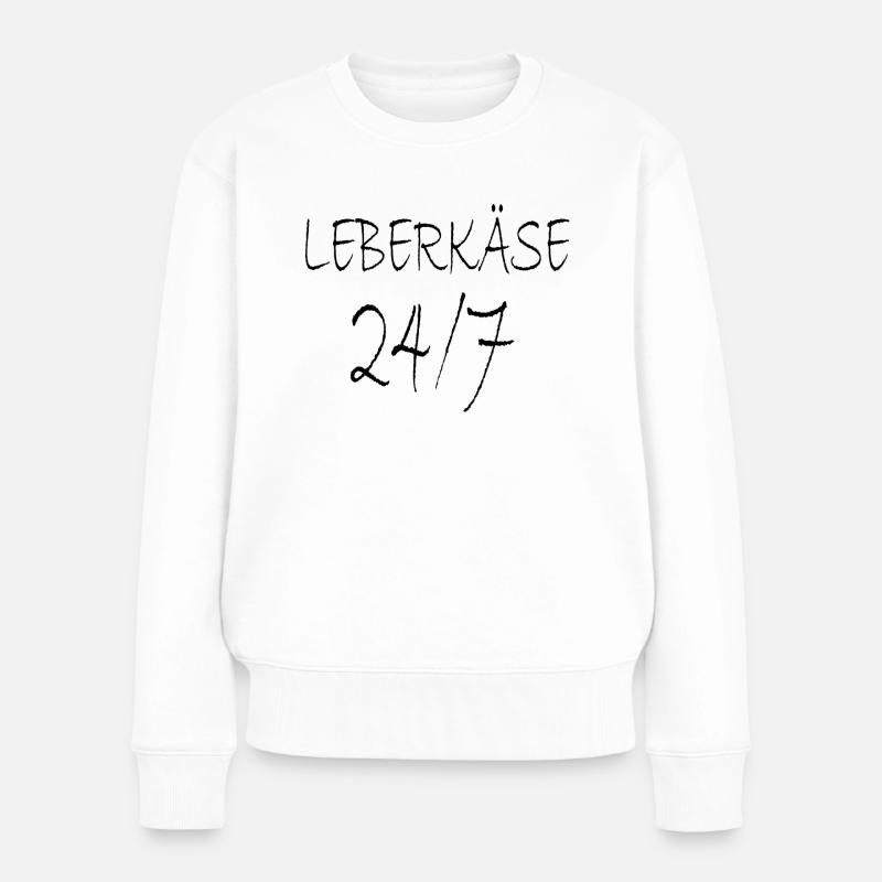 Leberkäse - Frauen Premium Bio Pullover - Weiß