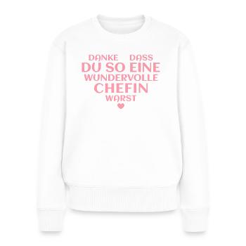 Beste Chefin Abschiedsgeschenk - Frauen Premium Bio Pullover - Weiß - Vorne - Julia (174cm)