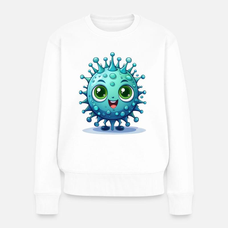 Virus oder Bakterium - Frauen Premium Bio Pullover - Weiß