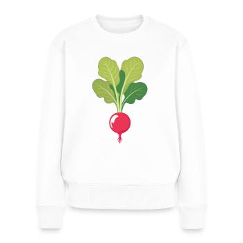 Radieschen - Frauen Premium Bio Pullover - Weiß - Vorne - Julia (174cm)