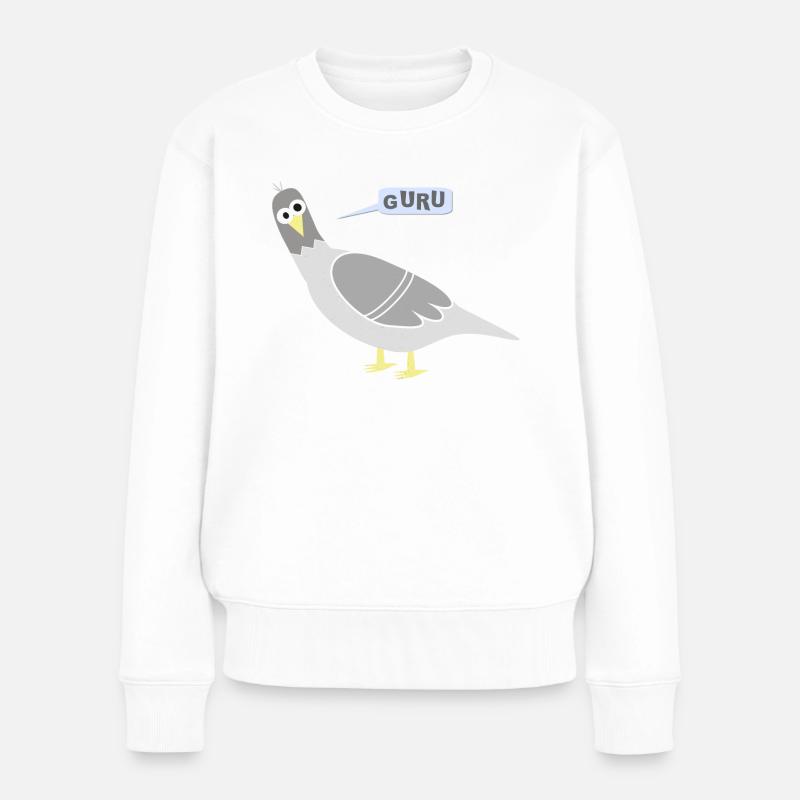 Stadttauben GURU - Frauen Premium Bio Pullover - Weiß