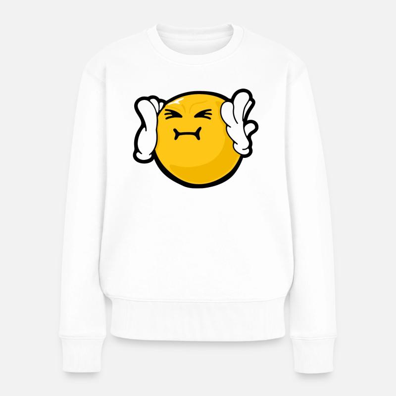 Smiley Anger Harassed - Pull Premium bio Femme - blanc