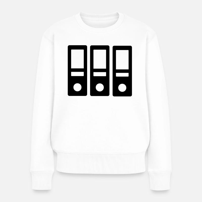 Ordner - Frauen Premium Bio Pullover - Weiß
