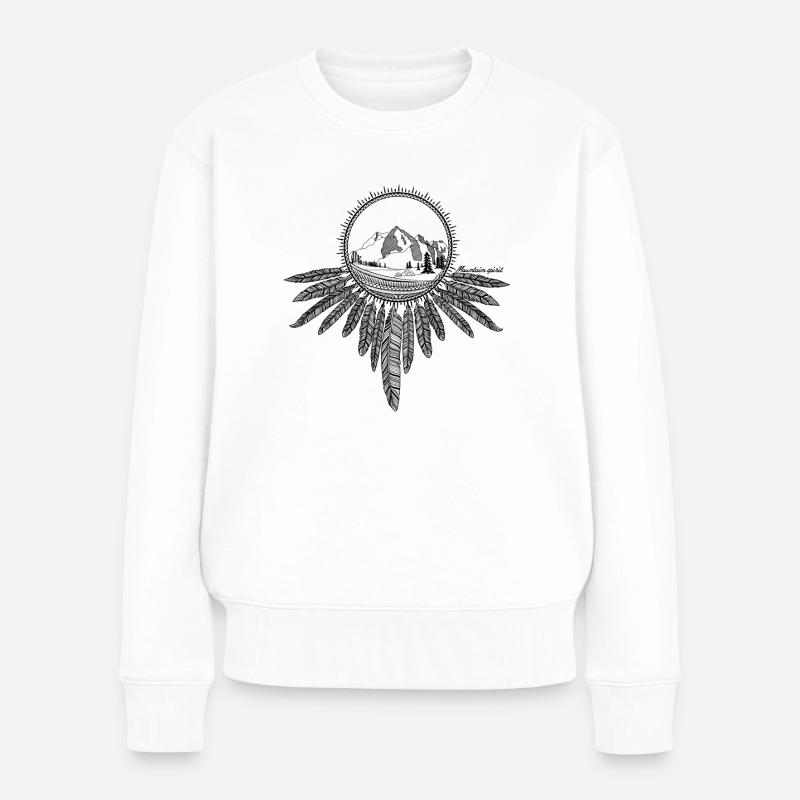 Berggeist Traumfänger - Frauen Premium Bio Pullover - Weiß