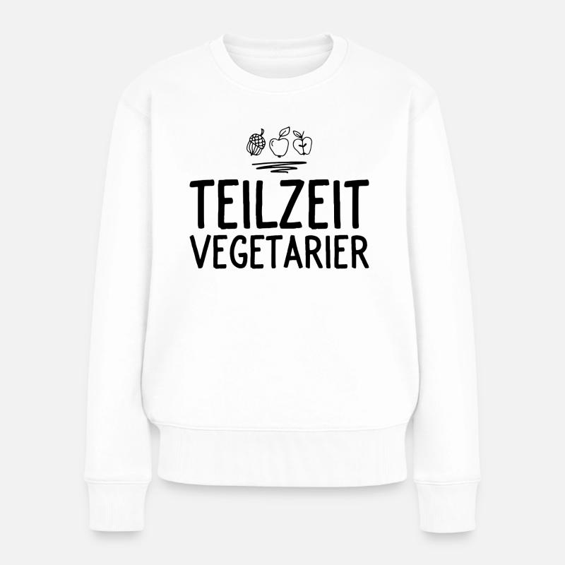 Vegetarier - Frauen Premium Bio Pullover - Weiß