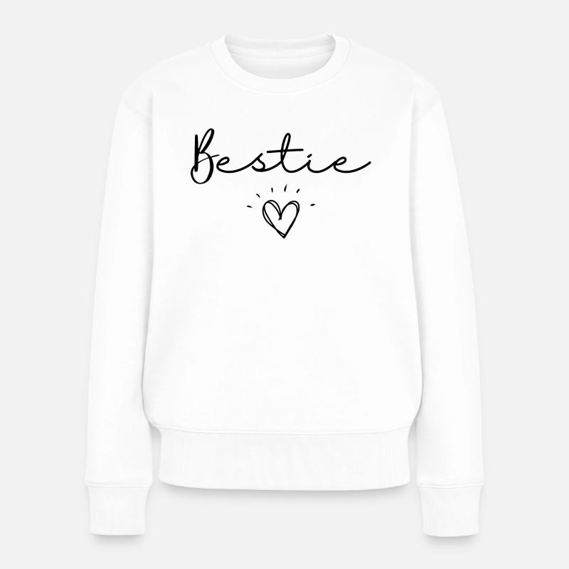 Bestie - Frauen Premium Bio Pullover - Weiß