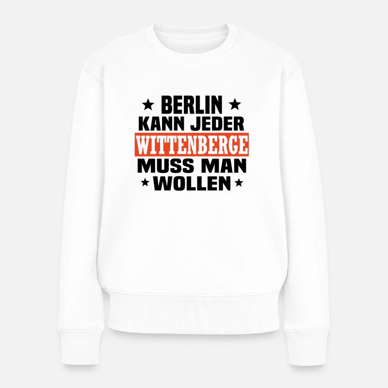 Wittenberge - Frauen Premium Bio Pullover - Weiß