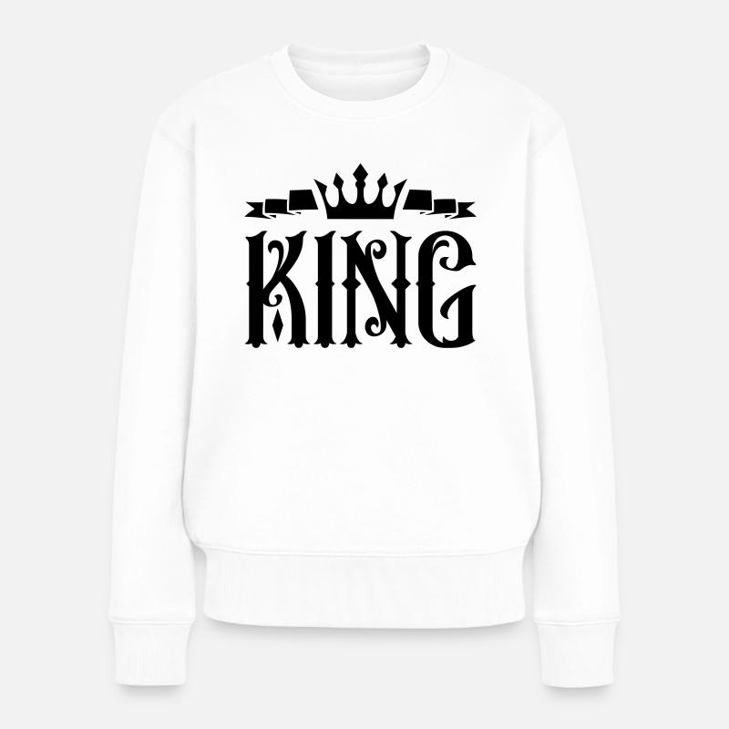 king - Frauen Premium Bio Pullover - Weiß