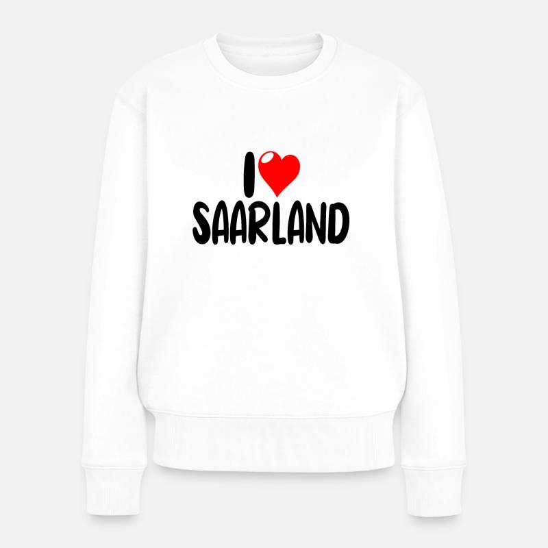 Saarland - Frauen Premium Bio Pullover - Weiß
