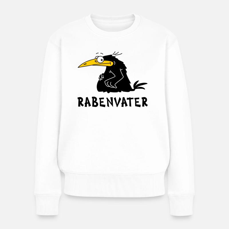 Rabenvater - Frauen Premium Bio Pullover - Weiß