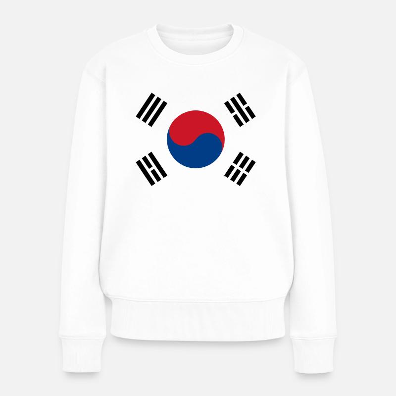 Korea Flagge - Frauen Premium Bio Pullover - Weiß