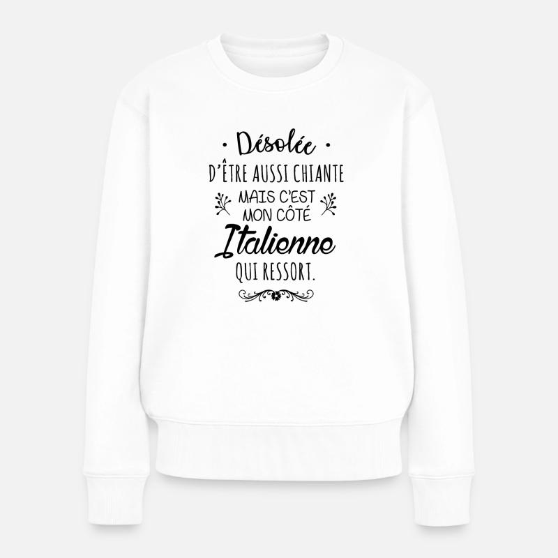 Mon côté Italienne - Pull Premium bio Femme - blanc