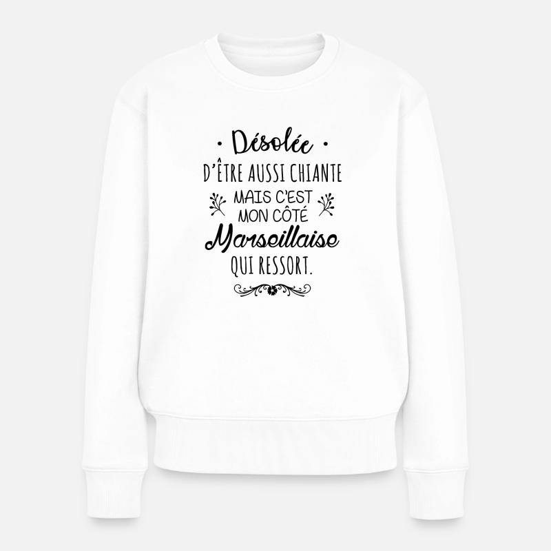 Mon côté Marseillaise - Pull Premium bio Femme - blanc