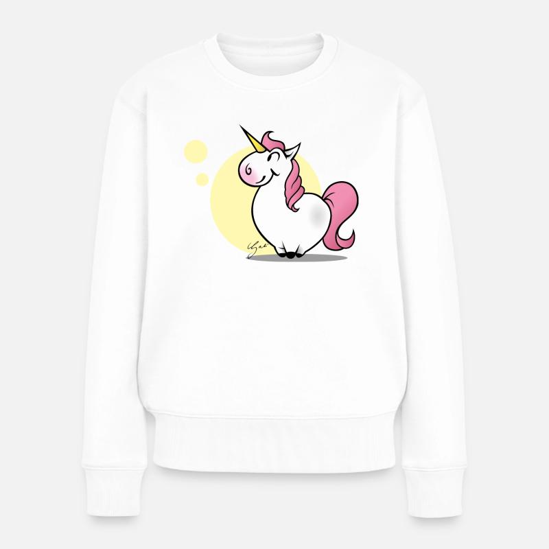 Einhorn - Frauen Premium Bio Pullover - Weiß