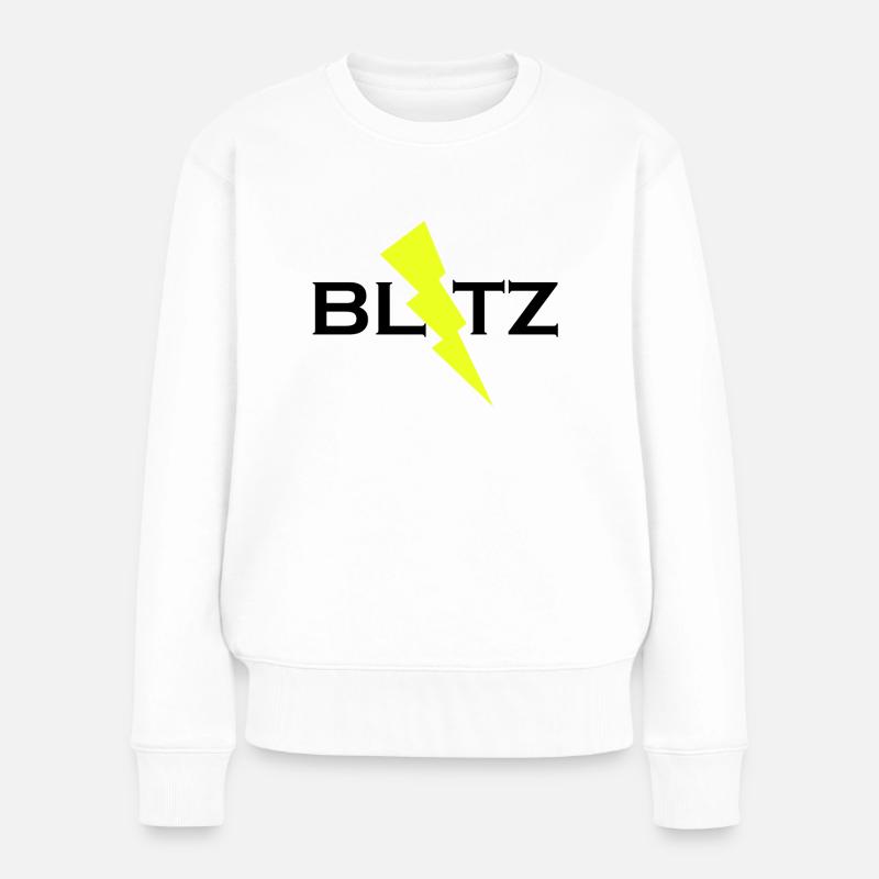 BLITZ - Frauen Premium Bio Pullover - Weiß