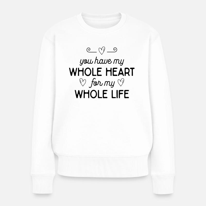 Déclaration d'amour romantique - Pull Premium bio Femme - blanc
