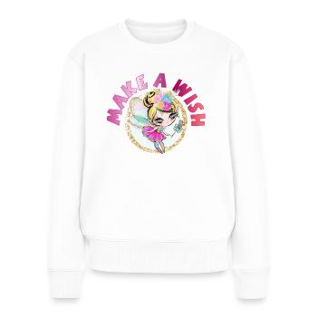 Fairy Make a wish Fairy Wand Conjure Comic Fun - Women's Premium Organic Jumper - white - Front - Julia (174cm)