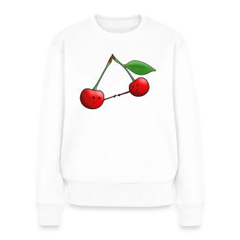 Cerises douces - Pull Premium bio Femme - blanc - Devant - Julia (174cm)