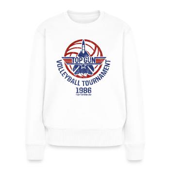 Top Gun Volleyball Tournier 1986 Jet Logo - Frauen Premium Bio Pullover - Weiß - Vorne - Julia (174cm)