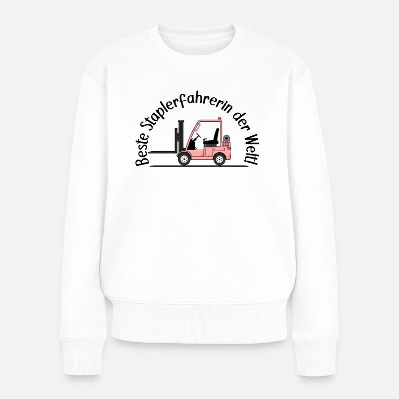 Staplerfahrerin beste Staplerfahrerin der Welt - Frauen Premium Bio Pullover - Weiß