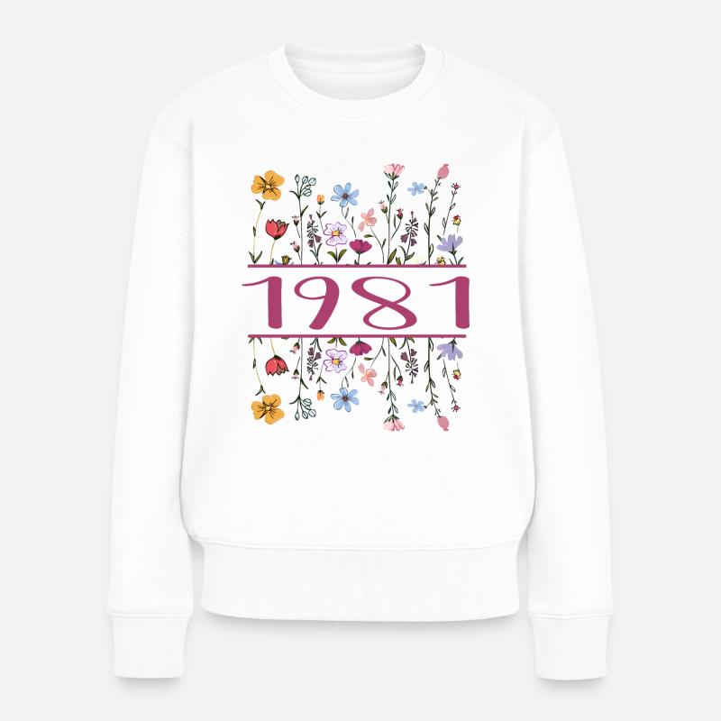 1981 Legendär Seit 1981 Geburtstag 1981 Frauen - Frauen Premium Bio Pullover - Weiß