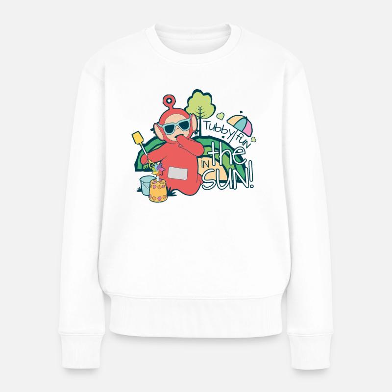 Teletubbies Fun In The Sun Mit Po - Frauen Premium Bio Pullover - Weiß