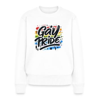 Gay Pride - LGBTQIA+ - LGBT - Pull Premium bio Femme - blanc - Devant - Julia (174cm)