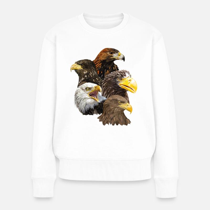 Raubvögel - Frauen Premium Bio Pullover - Weiß