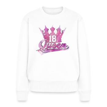 18E ANNIVERSAIRE MME QUEEN 18 ANS - Pull Premium bio Femme - blanc - Devant - Julia (174cm)