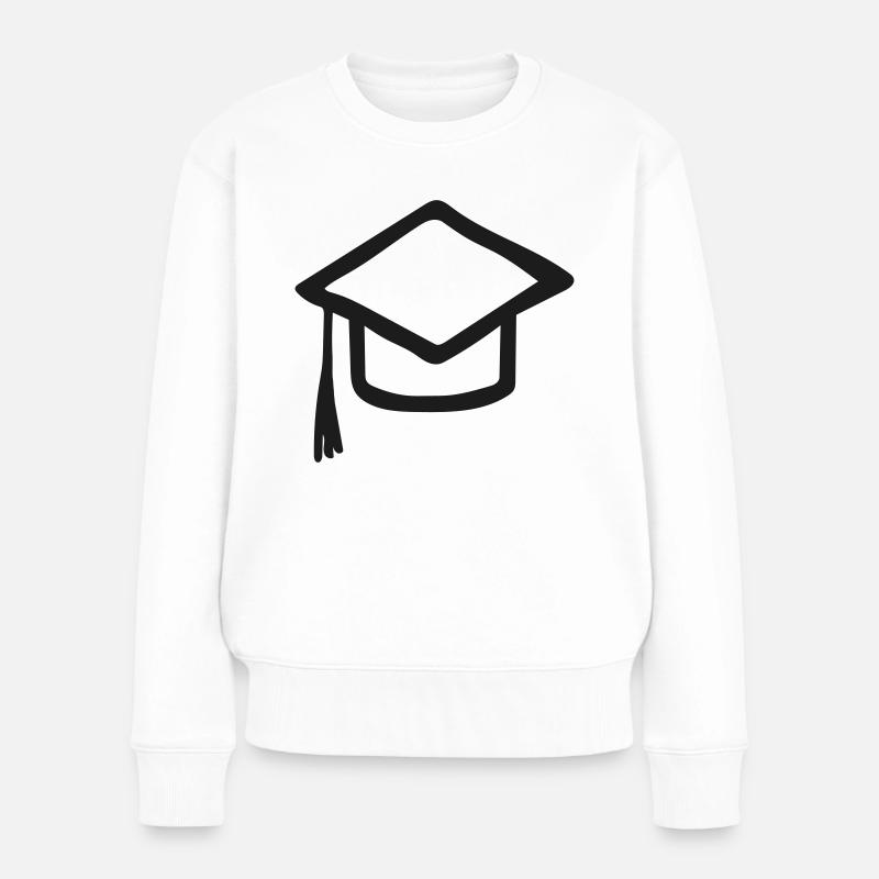 Chapeau de graduation - Pull Premium bio Femme - blanc