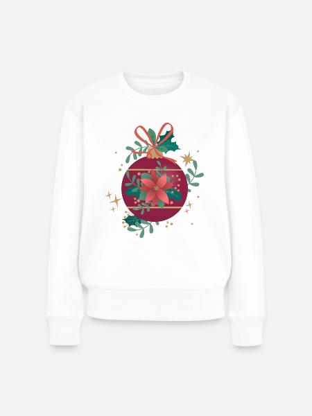 Weihnachtskugel - Frauen Premium Bio Pullover - Weiß