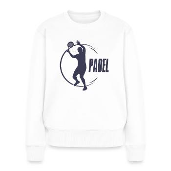 Logo de l’équipe de padel Joueur de padel Tennis Padel - Pull Premium bio Femme - blanc - Devant - Julia (174cm)