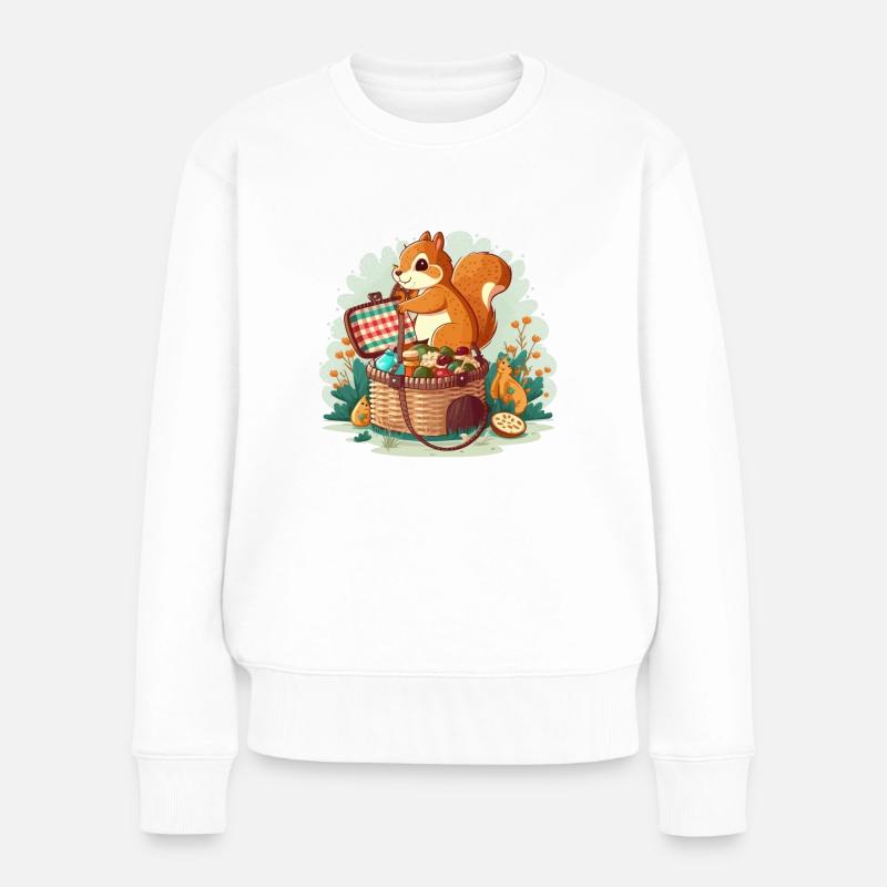Picknick-Freunde - Frauen Premium Bio Pullover - Weiß