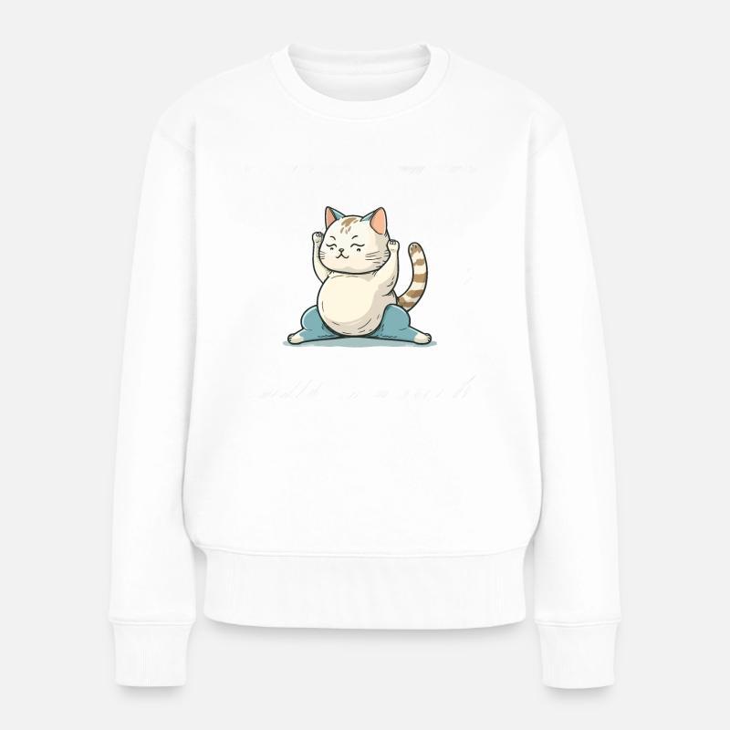 Flexibilität bei Katzen - Frauen Premium Bio Pullover - Weiß